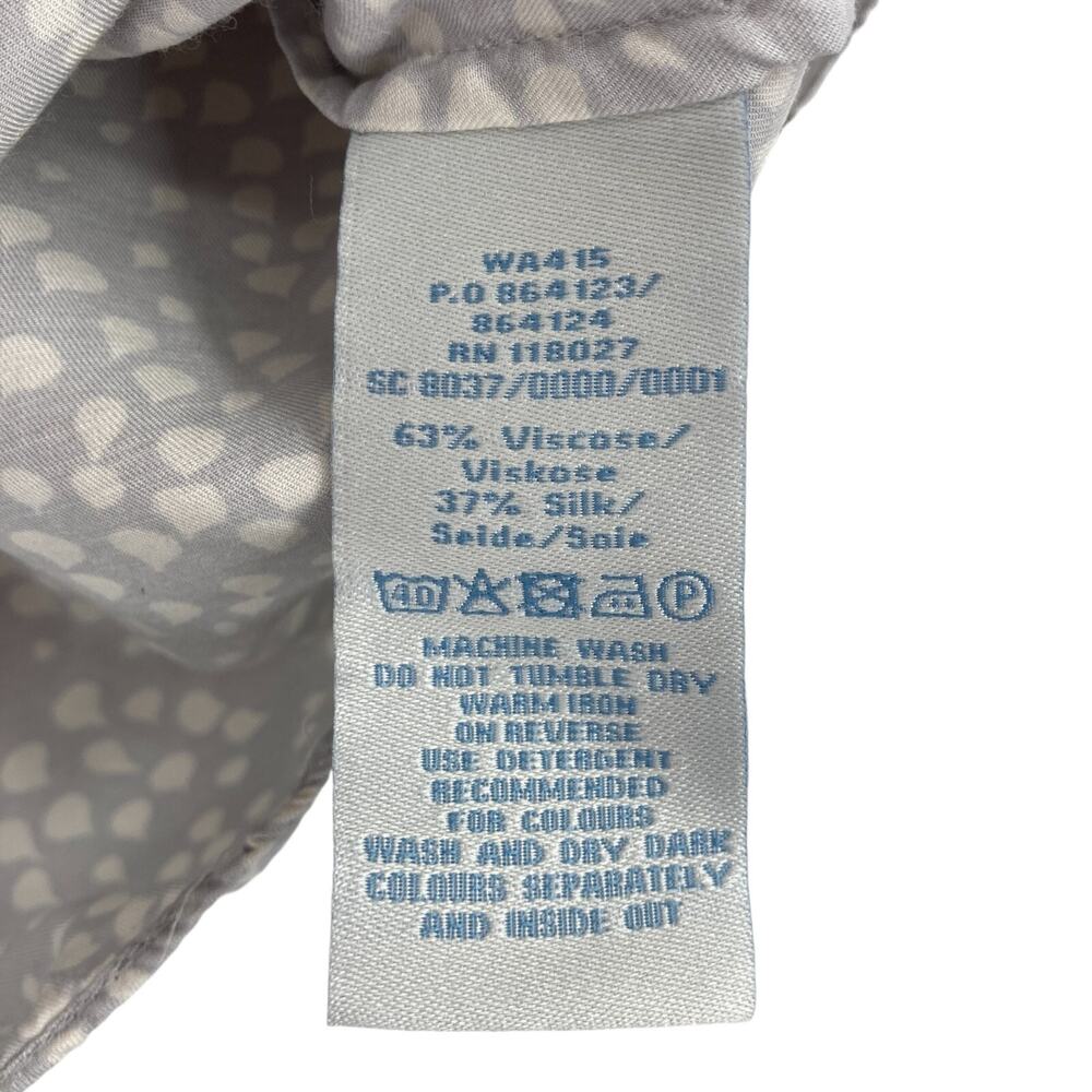 Boden Silk Viscose Polka Dot Blouse Top Women Size 4 Flutter Sleeve Keyhole Back - Picture 7 of 12